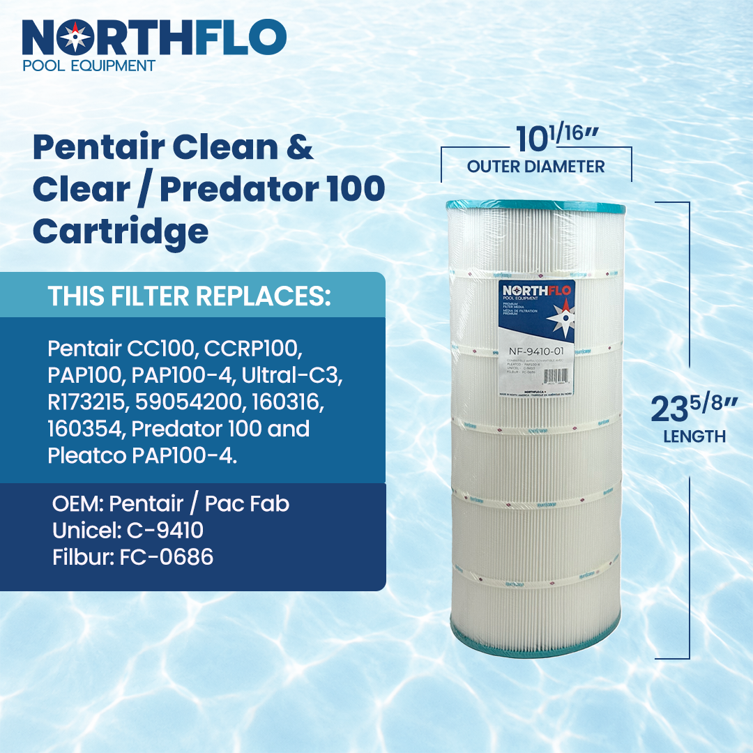 NorthFlo Pentair Clean & Clear / Predator 100 Cartridge Element - Replaces PAP100-4 - Single Replacement Filter