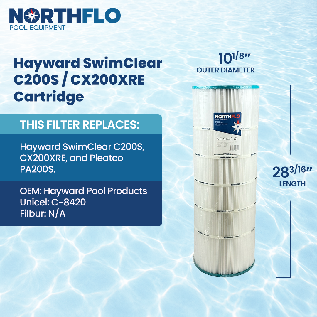 NorthFlo Hayward SwimClear C200S / CX200XRE Cartridge Element - Replaces PA200S - Single Replacement Filter