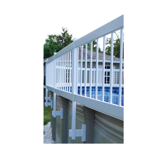 Open Box GLI White Above Ground Pool Fence Base Kit (Kit A - 8 Sections)