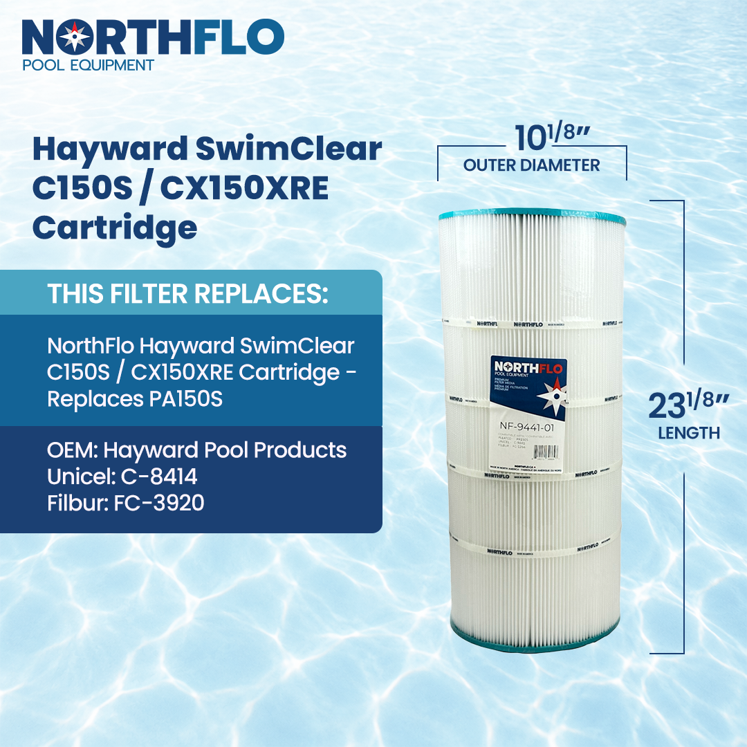 NorthFlo Hayward SwimClear C150S / CX150XRE Cartridge Element - Replaces PA150S - Single Replacement Filter