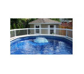Open Box GLI White Above Ground Pool Fence Base Kit (Kit A - 8 Sections)