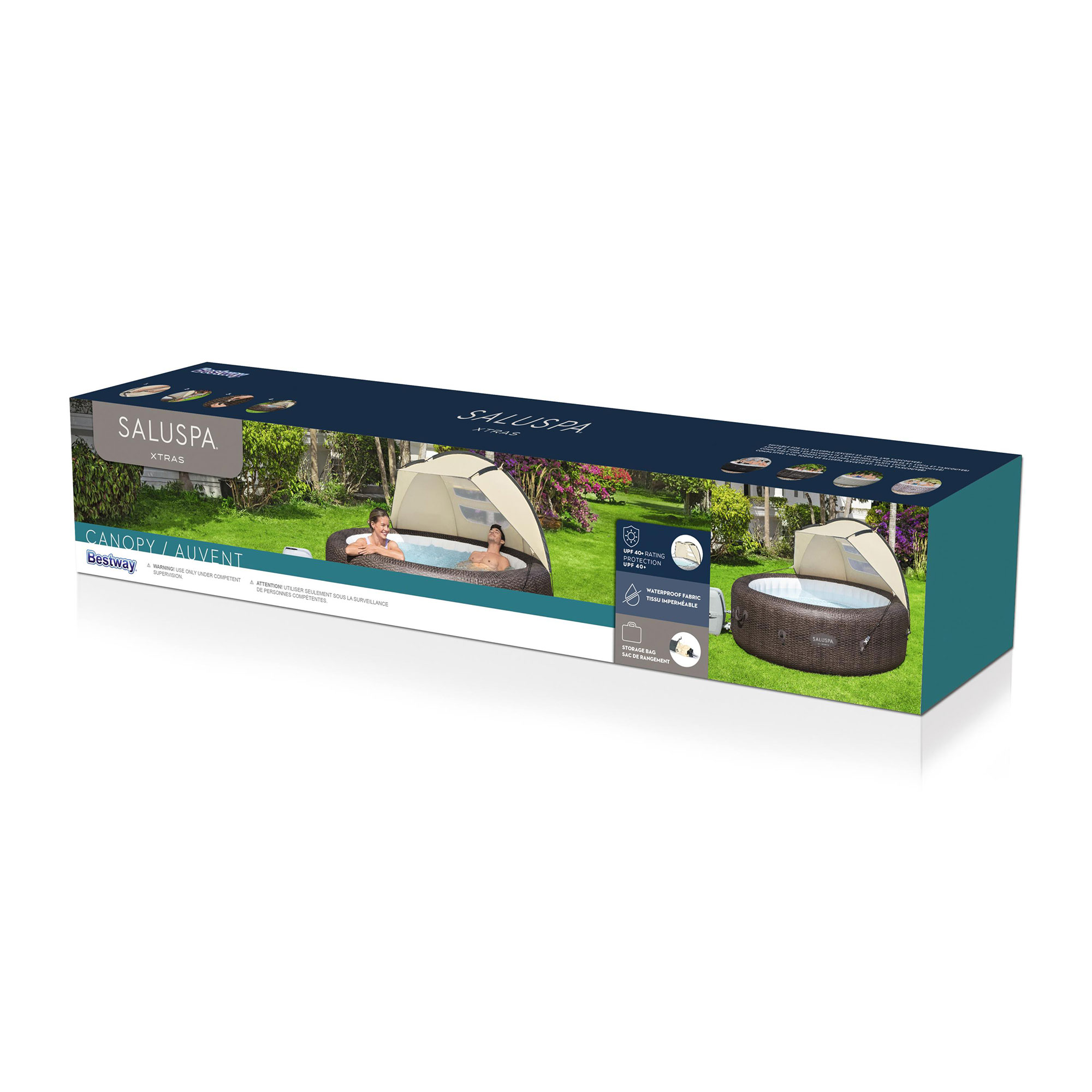 Open Box Auvent UV amovible Saluspa (6 pi x 37 po x 43 po, couleur crème)