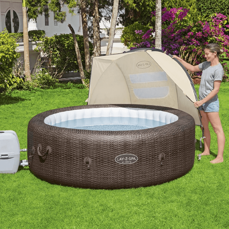 Open Box Auvent UV amovible Saluspa (6 pi x 37 po x 43 po, couleur crème)