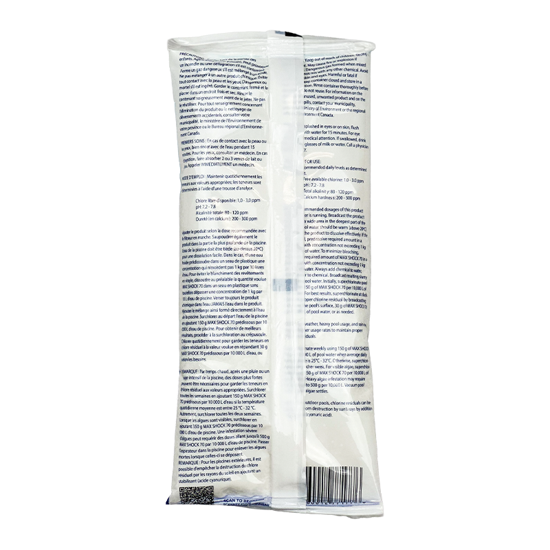 Max Shock 70 by Pool Supplies Canada (Pail of 12 x 450g Pouches)