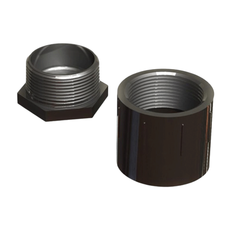PVC 1.5 Inch End Cap Adapter Plug (Slip x NPT) - Black