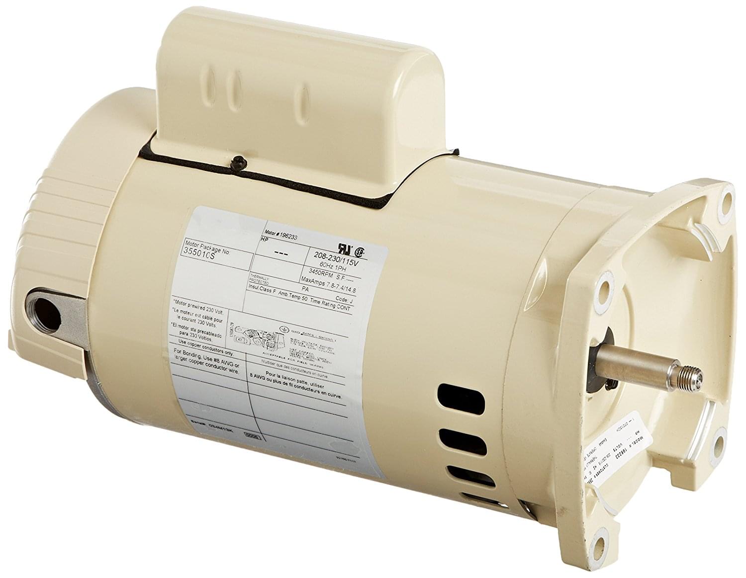 Pentair 355010S Single Speed Replacement Motor, 1 HP 115/208230