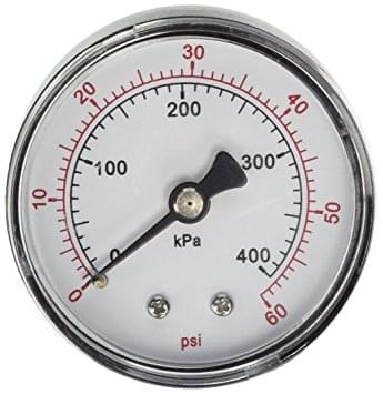Pentair 336000023T - Manomètre à montage arrière 0-60 Psi
