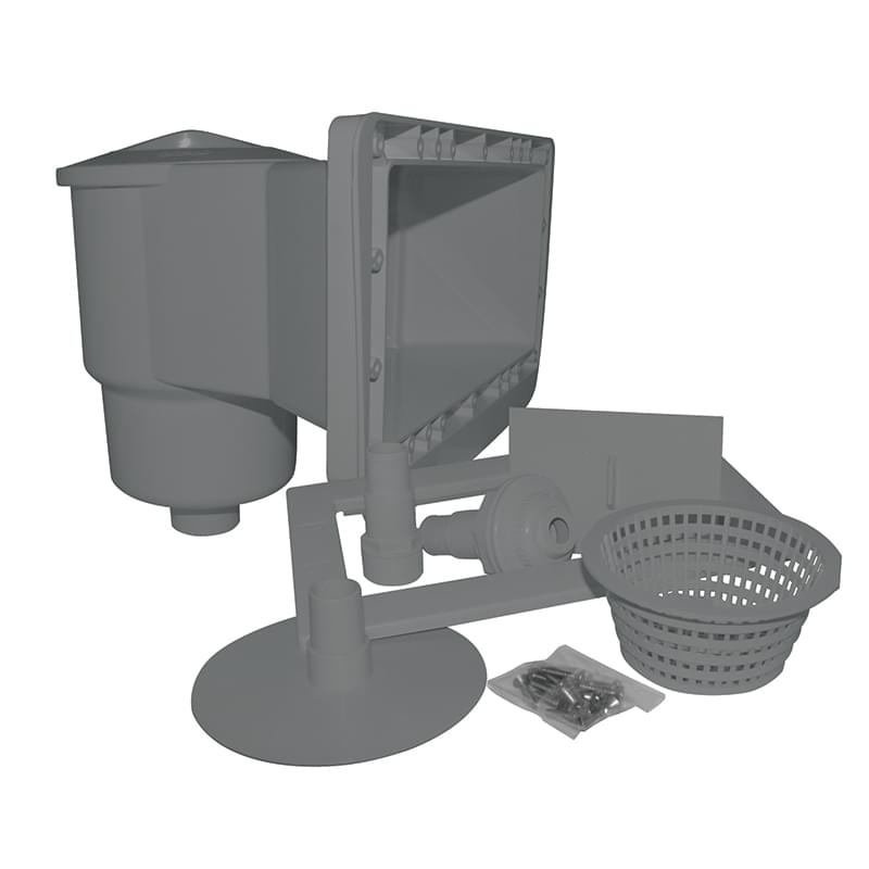  Kit d'écumoire pour piscine hors terre et de jet de retour à large ouverture de 12 pouces (gris)