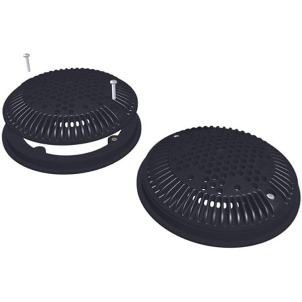 Hayward 8 Inch Round Suction Outlet Frame & Cover - Black