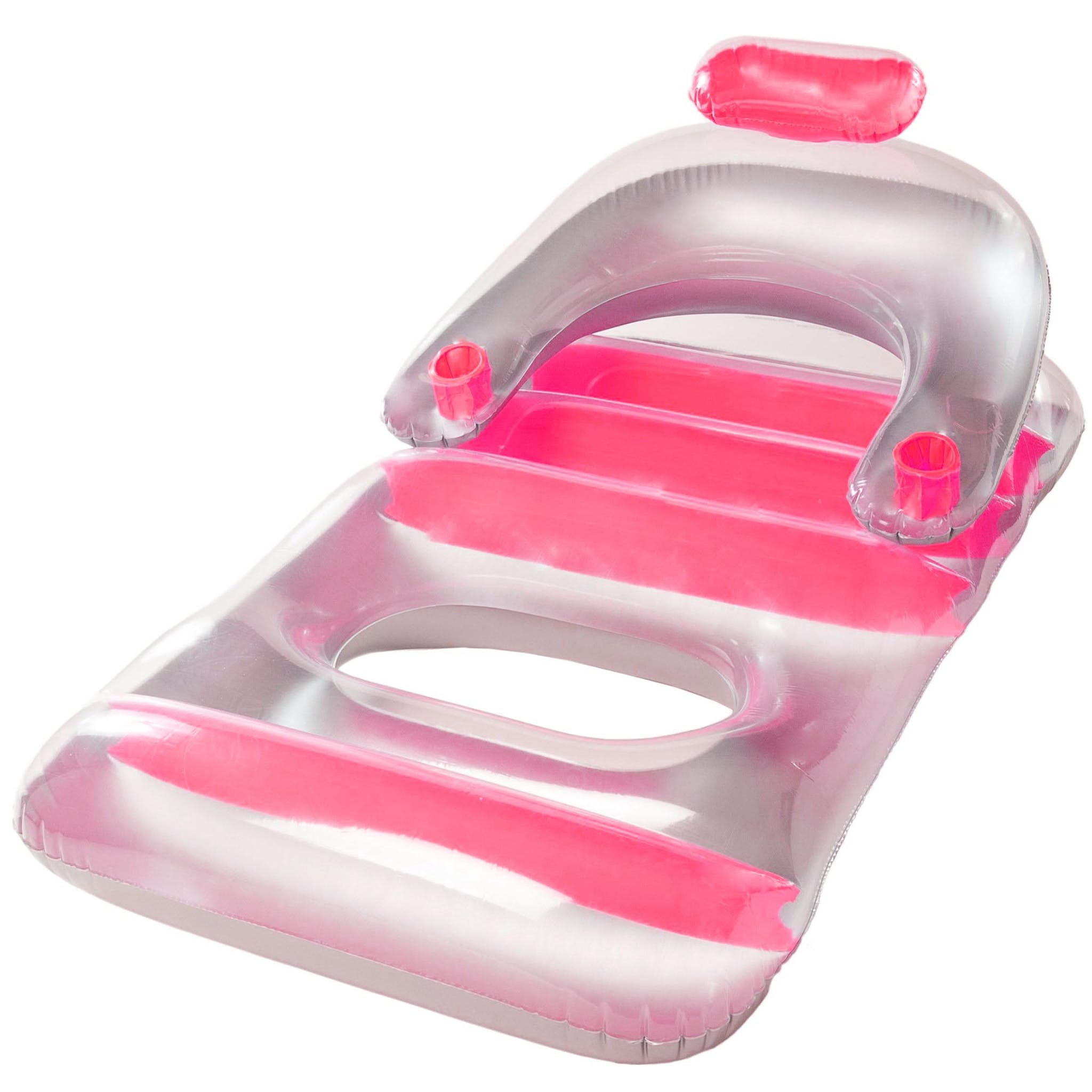 Chaise longue gonflable de luxe rose pour piscine