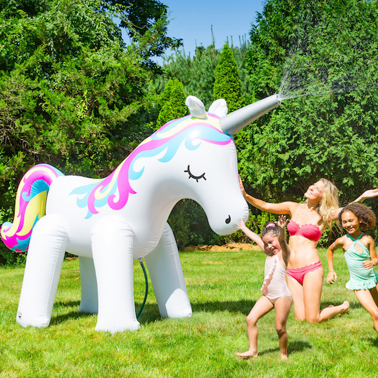 Ginormous Neon Unicorn Inflatable Lawn Sprinkler