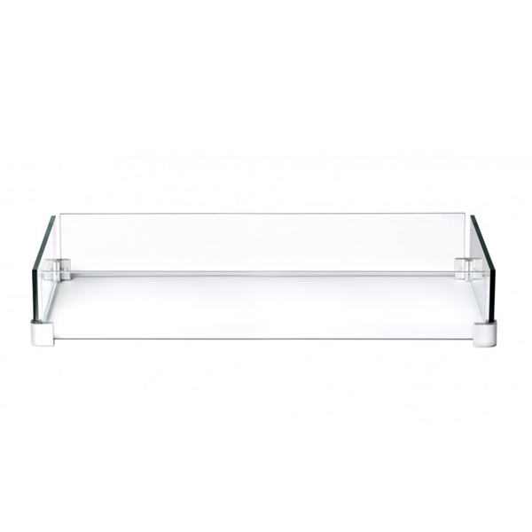 Pare-vent rectangulaire en verre pour foyer de 32 x 50 pouces