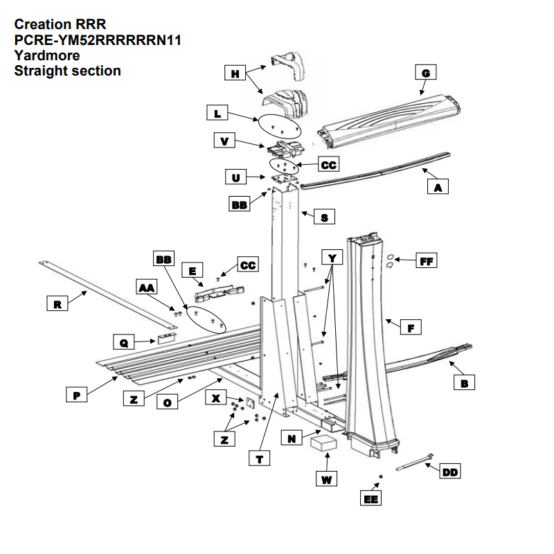Straight side steel upright 52ft 18573