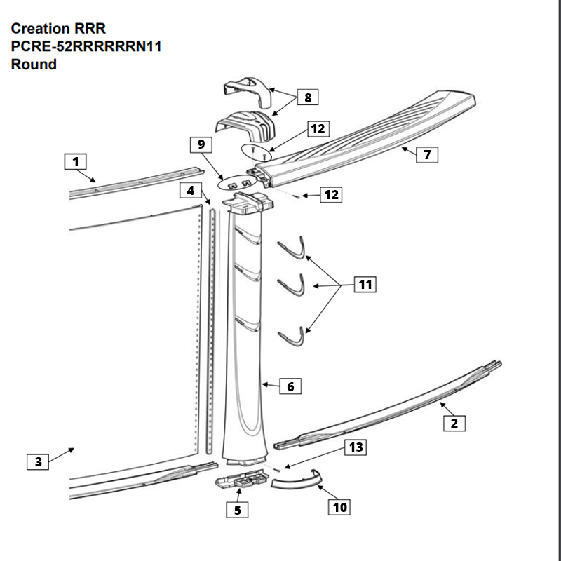 Rail inférieur - 1082407000000 (unique)