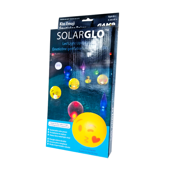 SolarGLO Emoji flottant de lumière solaire (Emoji visage de baiser)