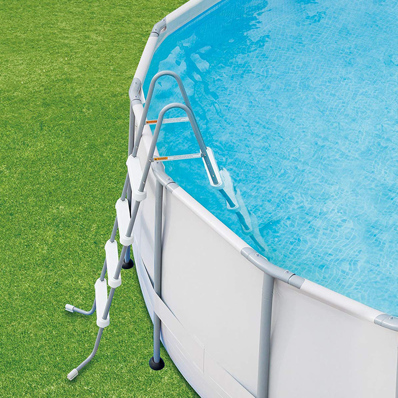 Discontinued Bestway Power Steel Complete 16 ft Round Above Ground 48 inch Metal Frame Pool Kit with Pump, Filter, Cover and Ladder
