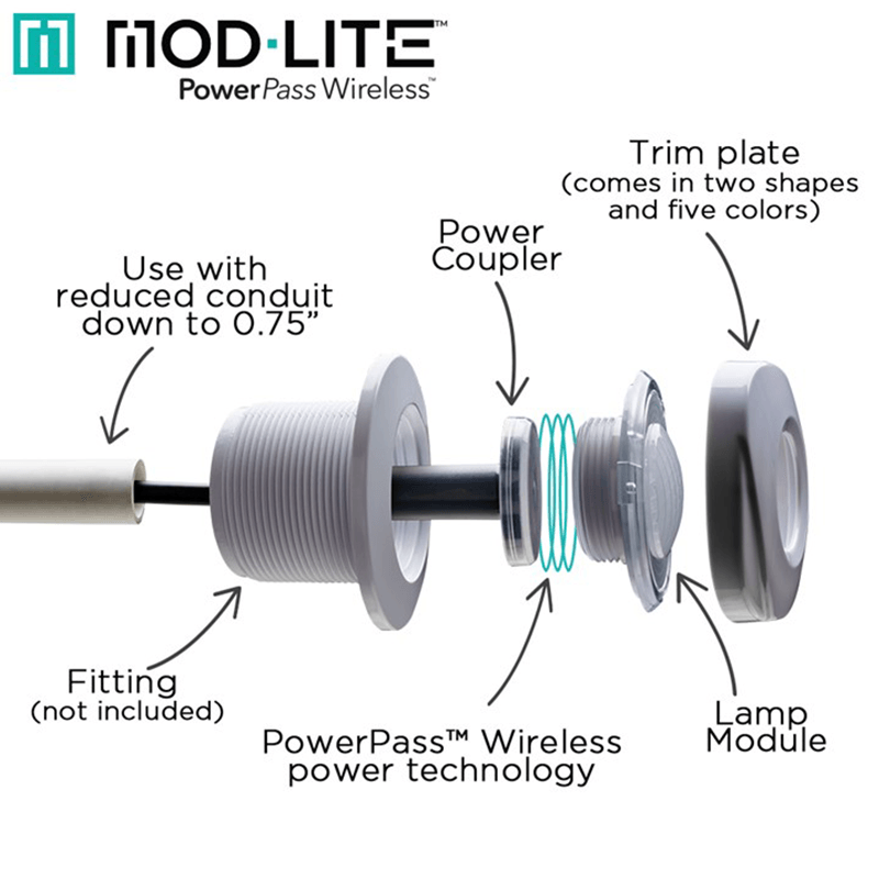 S.R. Smith Single Mod-Lite Colour RGB LED Pool Light with PowerPass (80 Ft Cord)