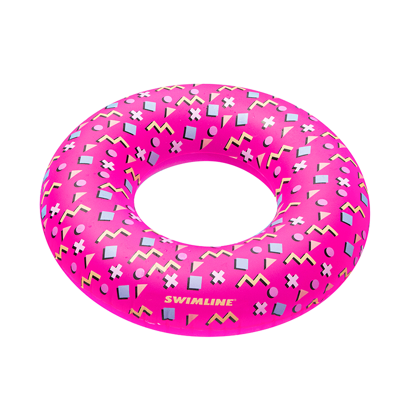 Anneau de piscine gonflable à imprimé rétro