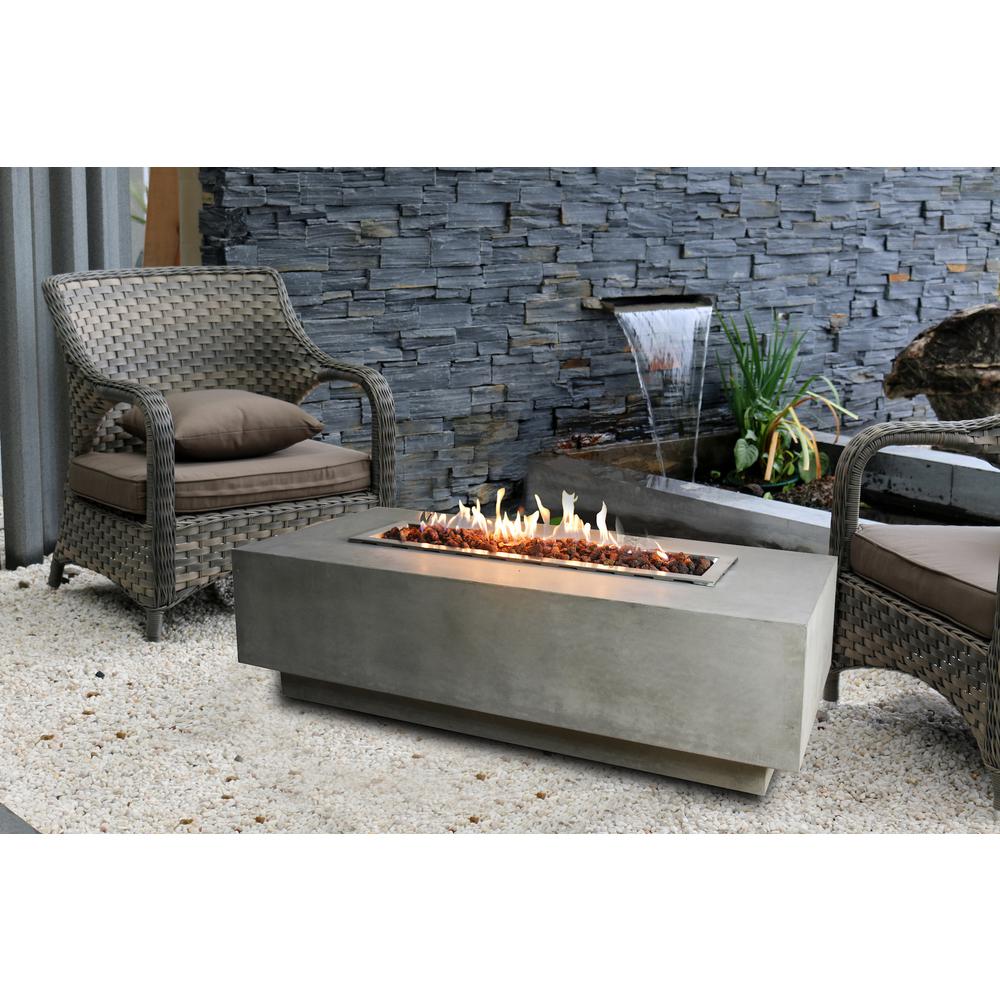 Granville 60 Inch Rectangular Propane Fire Table with Cover