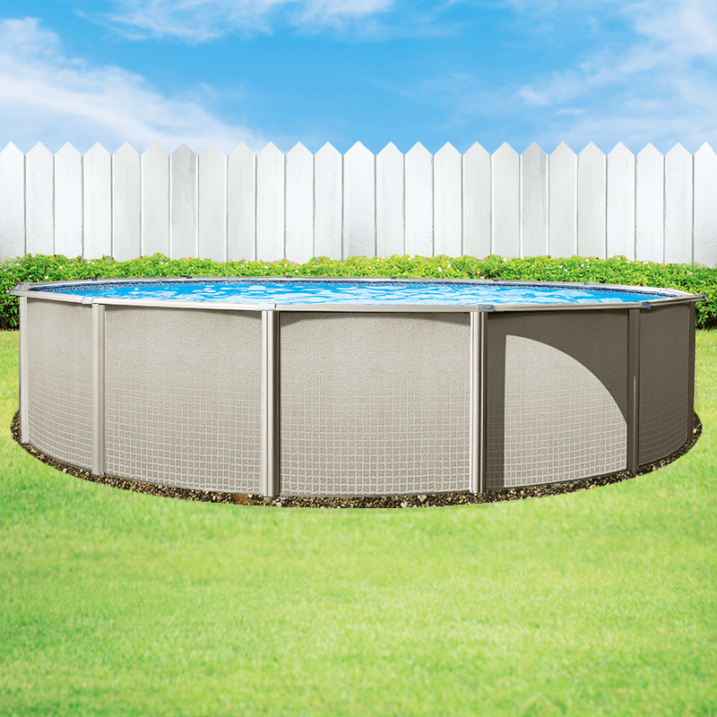 skim a round above ground pool
