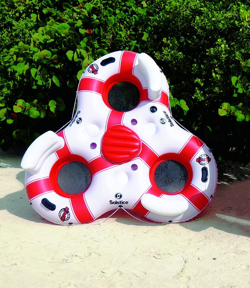 Île flottante Solstice Super Chill pour 3 personnes (blanc / rouge)