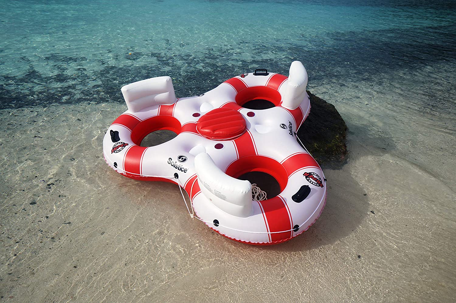 Île flottante Solstice Super Chill pour 3 personnes (blanc / rouge)