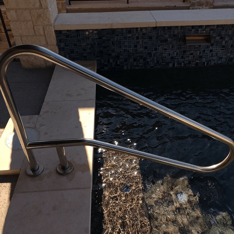 S.R. Smith 54 Inch Center Grab Stainless Steel Braced Inground Handrail