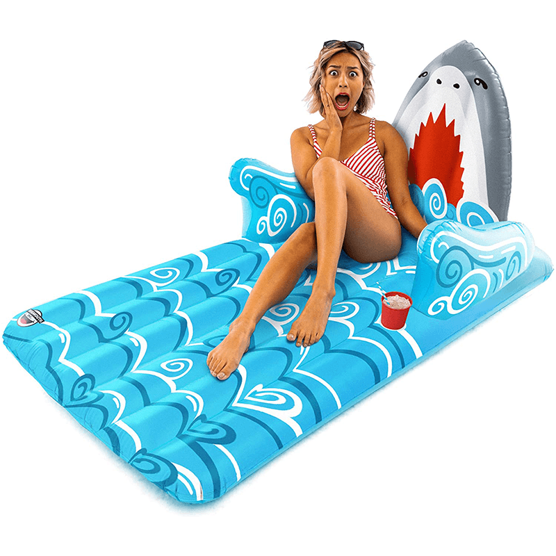 Giant 5 Ft Long Shark Head Ride On Pool Floating Lounger
