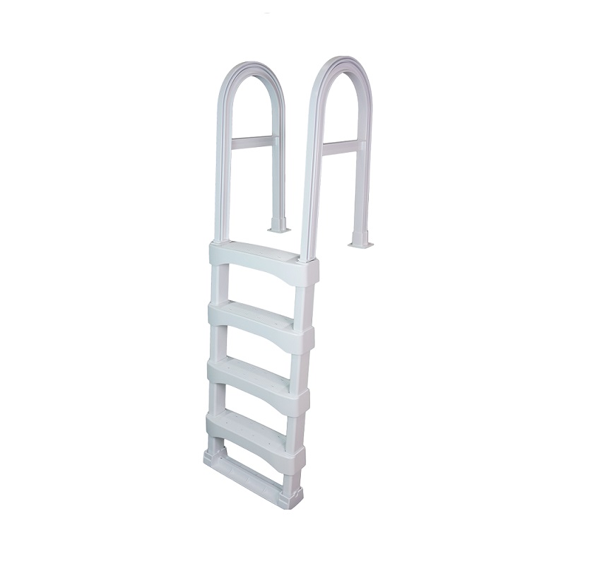 Open Box Snap Lock Above Ground Deck Ladder (White)