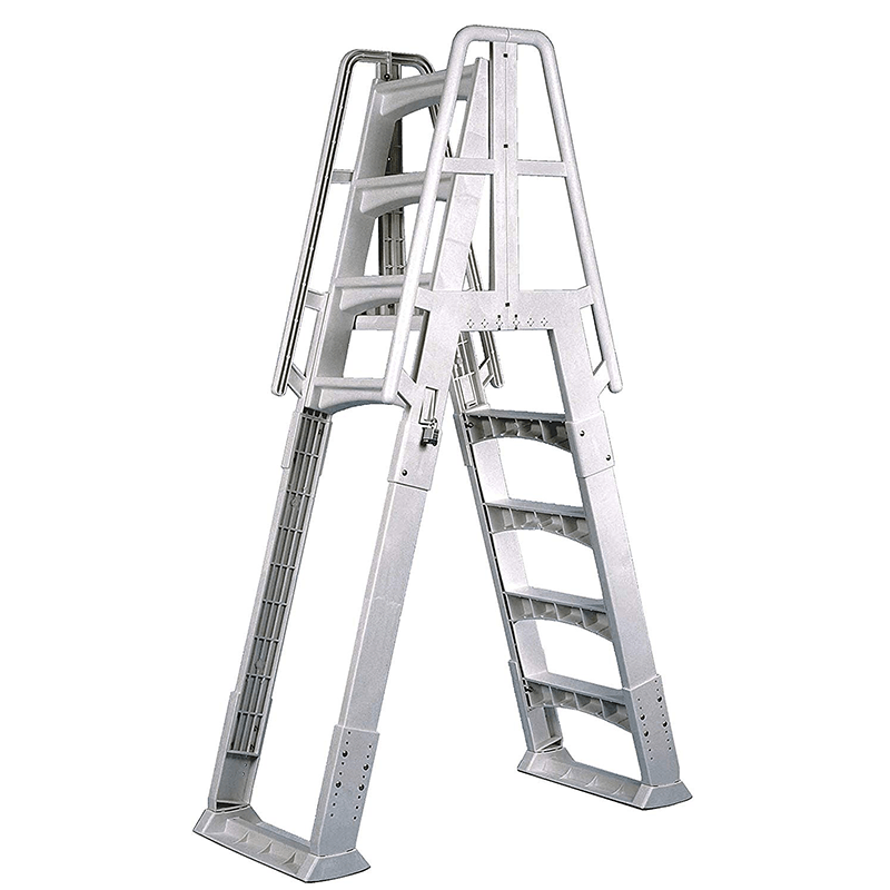 Open Box VinylWorks Slide Lock A-Frame Above Ground Pool Ladder (White)
