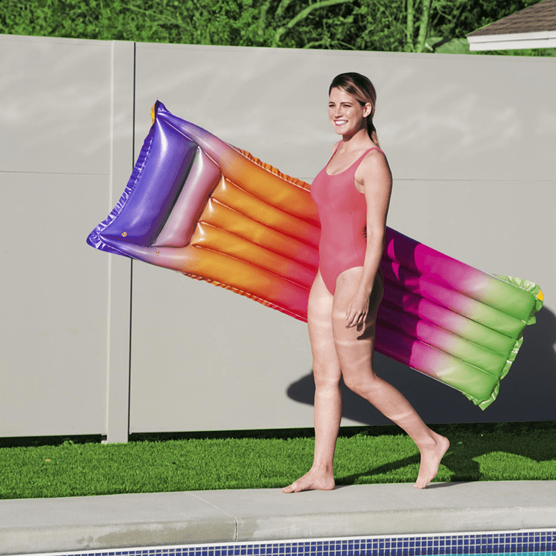 Tie Die Rainbow Mat Ride On Pool Lounger
