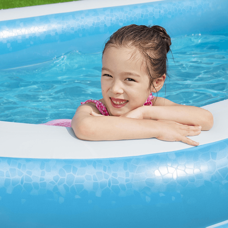 8.5 Ft Blue Rectangular Kiddie Splash Pool