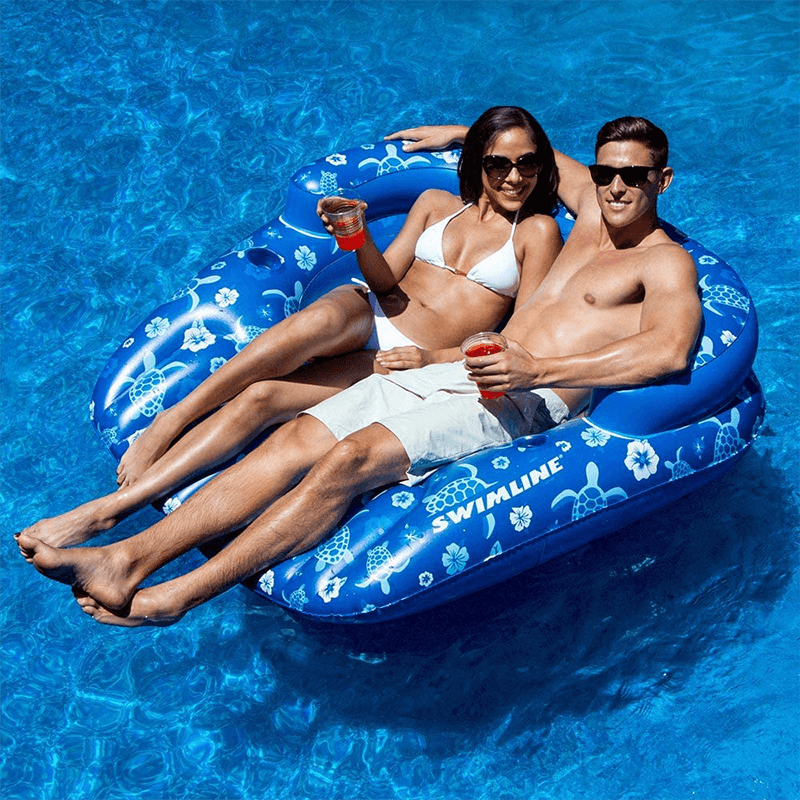 Tropical Double Seat Ride-On Pool Lounger