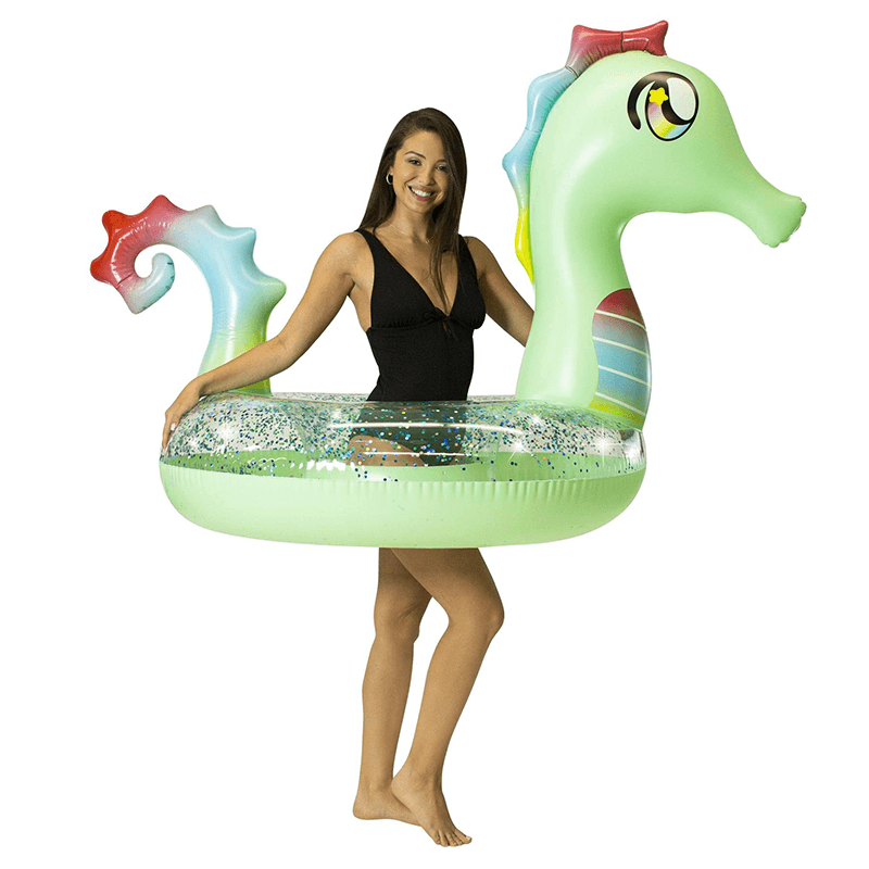 Pool Candy Tube de piscine scintillant à hippocampe de 48 pouces