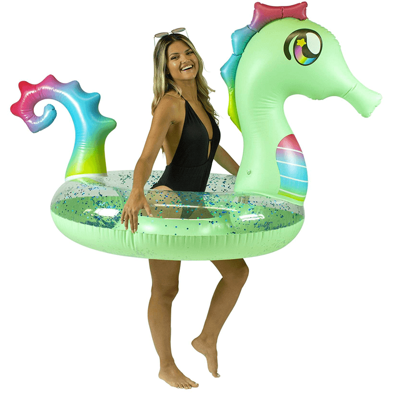 Pool Candy Tube de piscine scintillant à hippocampe de 48 pouces