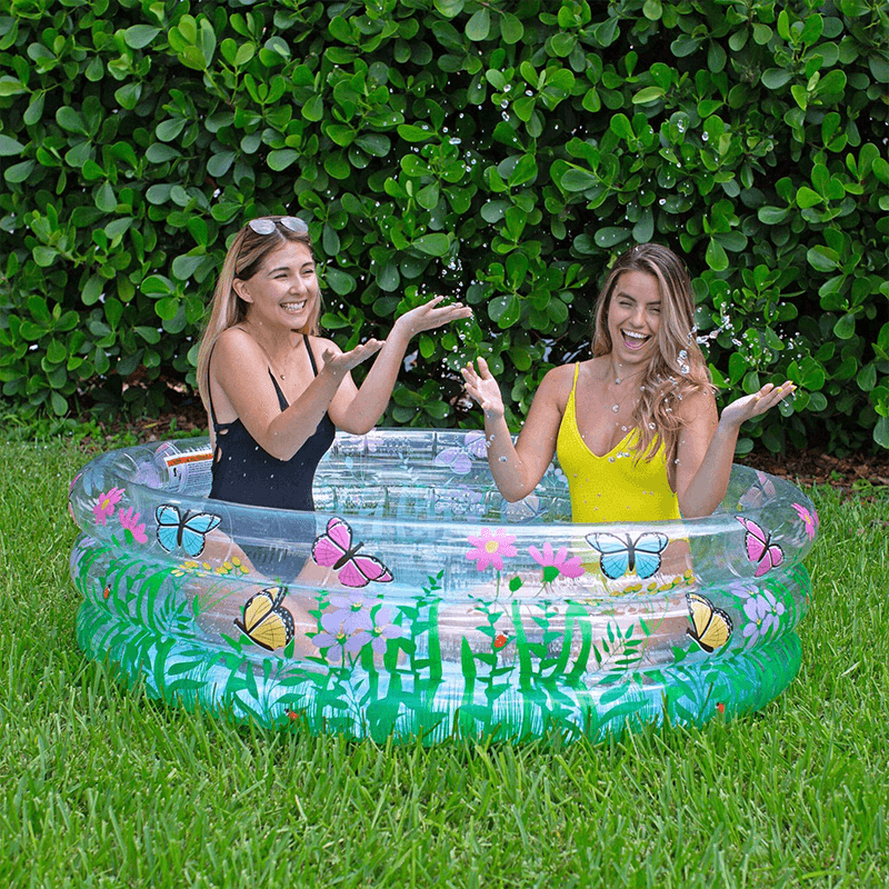 Pool Candy 60 Inch Inflatable Butterfly Garden Sun Tanning Pool