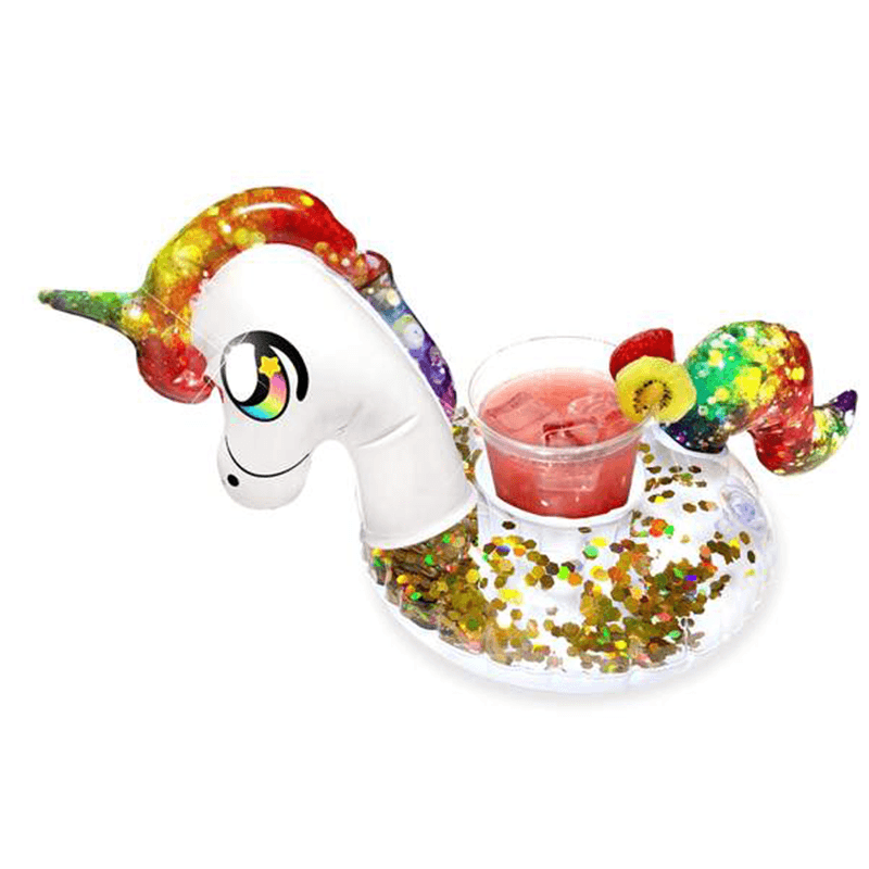 Pool Candy Glitter Unicorne flottant Porte boisson  (Paquet de 2)