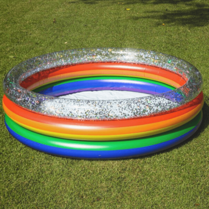 Pool Candy Piscine de bronzage gonflable Rainbow Glitter de 60 pouces