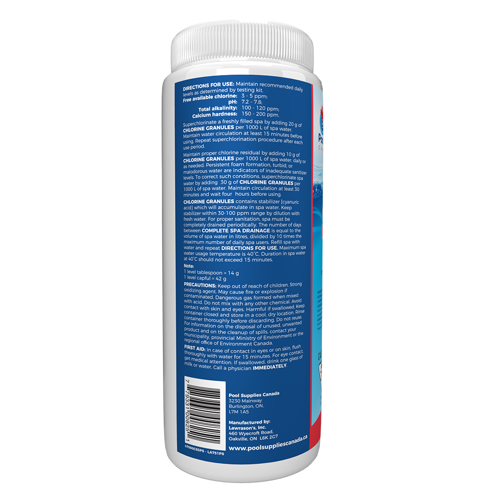 Spa Chlorine Granules (700g) by Pool Supplies Canada