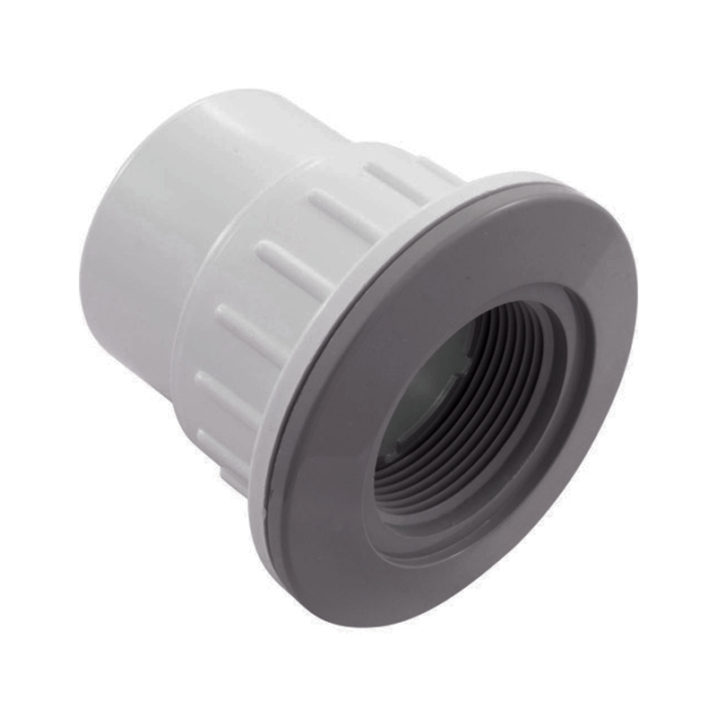 Produits moulés sur mesure - 25523501100 - Raccord mural de piscine en fibre de verre avec écrou et joint (gris)