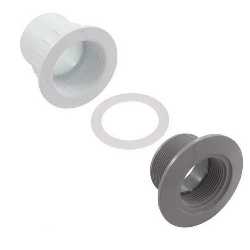Produits moulés sur mesure - 25523501100 - Raccord mural de piscine en fibre de verre avec écrou et joint (gris)