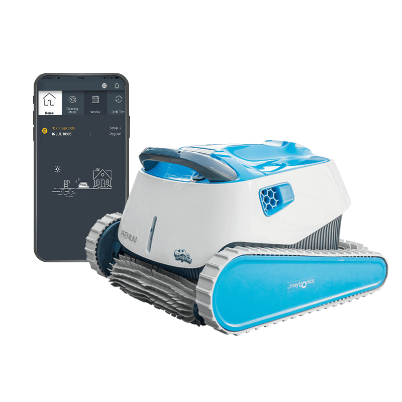 Discontinued Dolphin Premium WiFi Capable Robotic Inground Pool Cleaner with BlueTooth and Caddy Cart