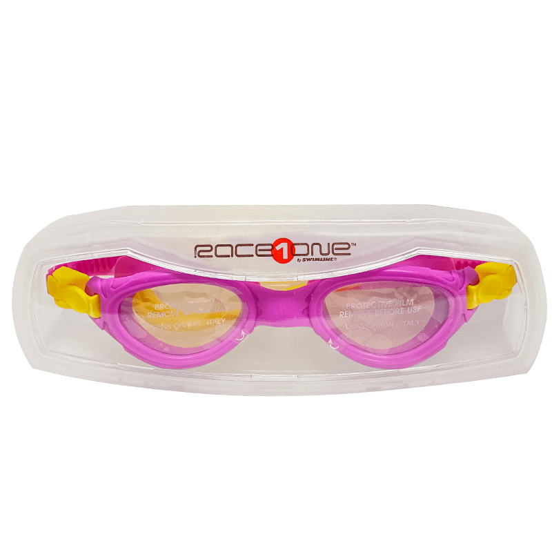Discontinued Child Pink Race One Relay Pool Goggles