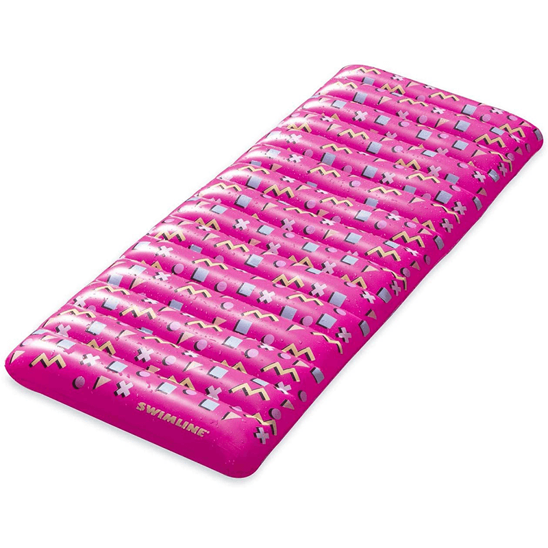 Pink Retro Inflatable Ride-On Pool Mattress