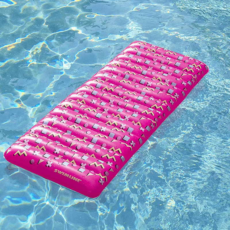 Pink Retro Inflatable Ride-On Pool Mattress