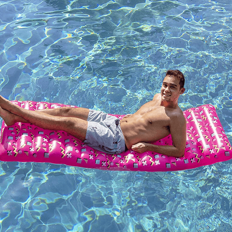 Pink Retro Inflatable Ride-On Pool Mattress