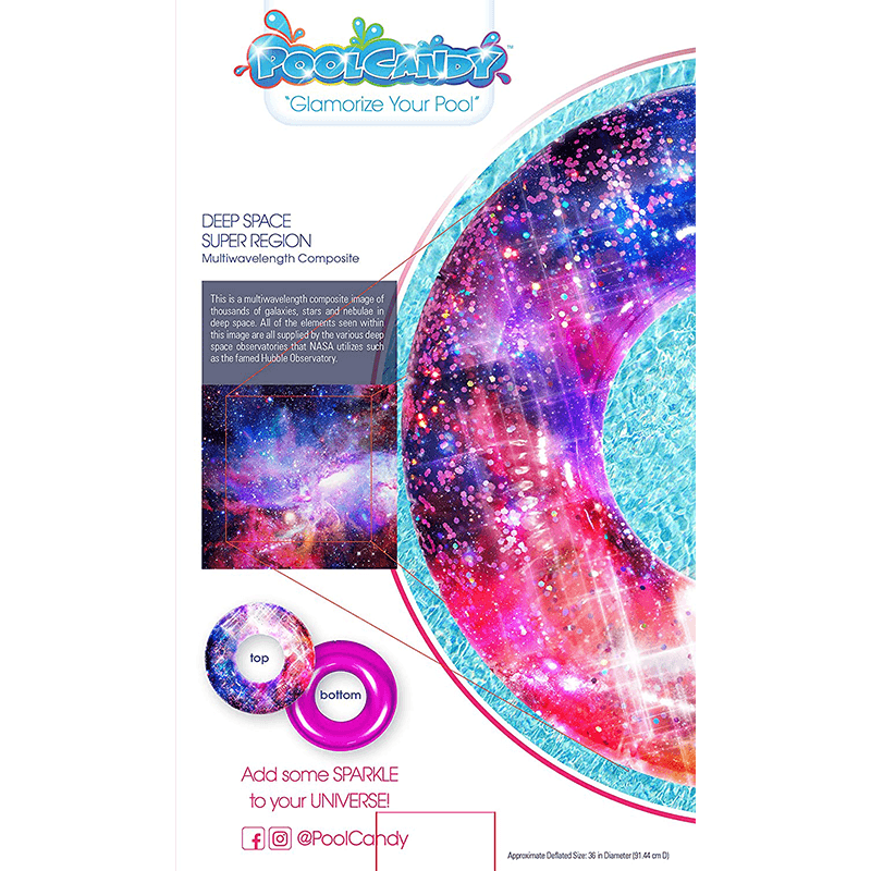 Galaxy Pink Pool Candy 36 Inch Glitter Pool Tube