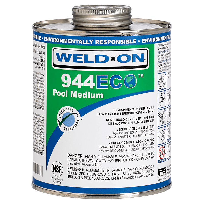 Colle moyenne pour soudure pour piscines et spas Eco 944 (1/2 pinte, transparente)