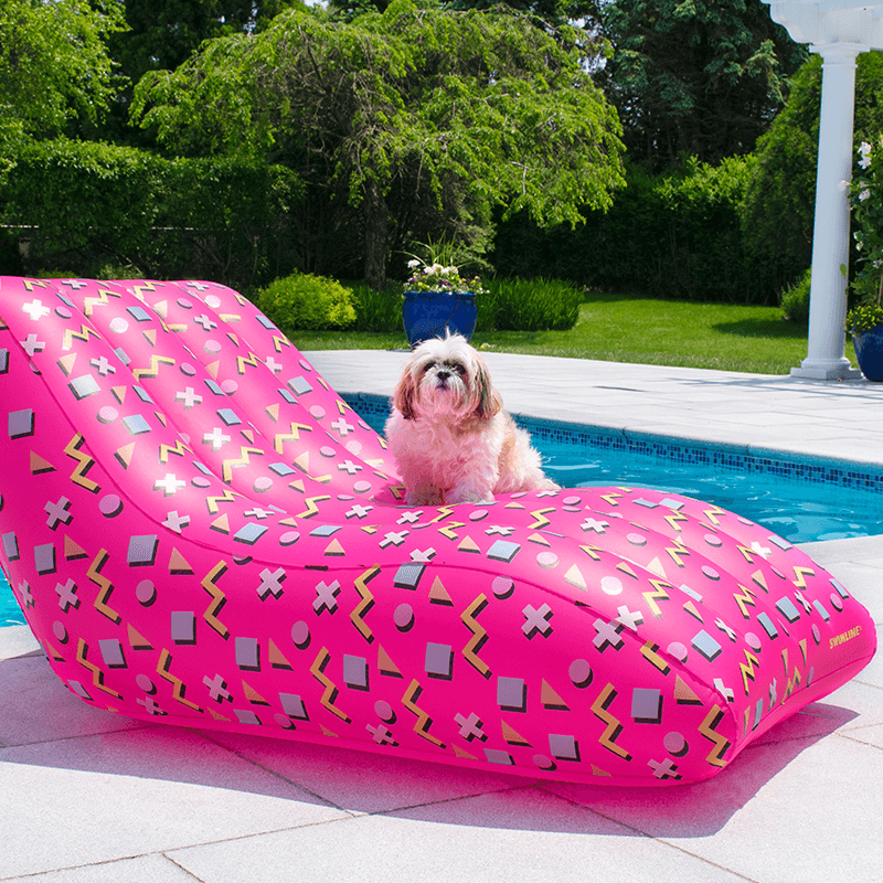 Open Box Retro Print Inflatable Pool Lounge Chair