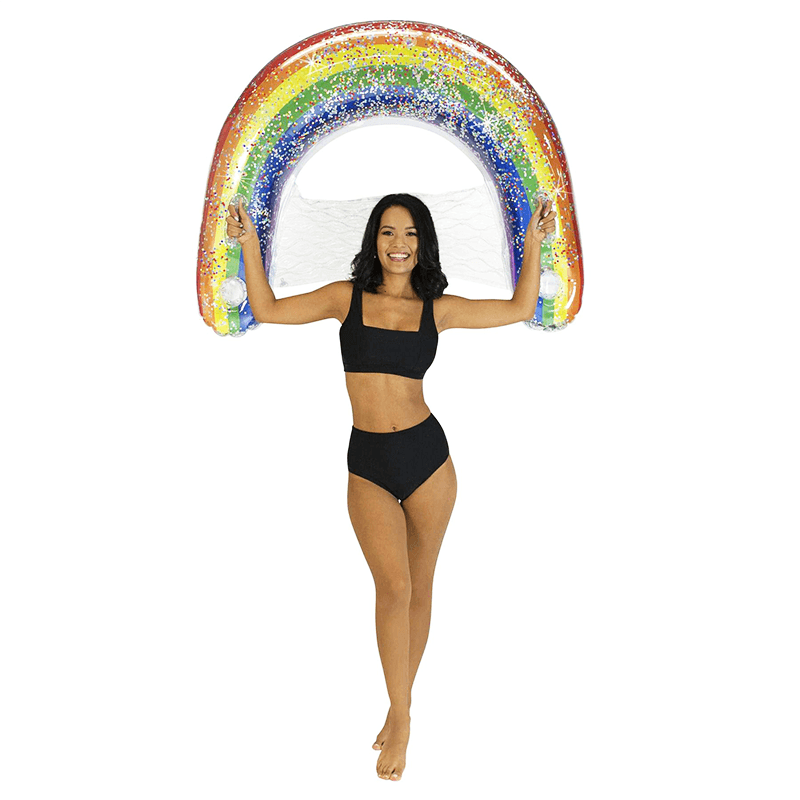 Pool Candy Rainbow Glitter Inflatable Jumbo Sun Chair